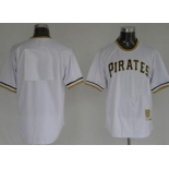 Men's Pittsburgh Pirates Customized White Throwback Jersey