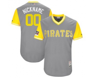 Men's Pittsburgh Pirates Majestic Gray 2018 Players' Weekend Authentic Flex Base Custom Jersey