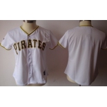 Women's Pittsburgh Pirates Customized White With Black Jersey