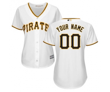 Women's Pittsburgh Pirates Majestic White Home Cool Base Custom Jersey