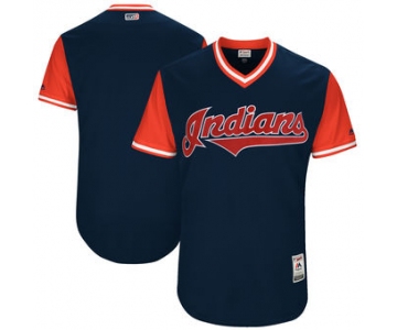 Custom Men's Cleveland Indians Majestic Navy 2017 Players Weekend Authentic Team Jersey