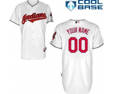 Kids' Cleveland Indians Customized White Jersey