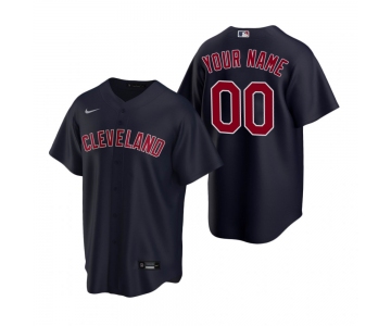 Men's Cleveland Indians Custom Nike Navy Stitched MLB Cool Base Jersey