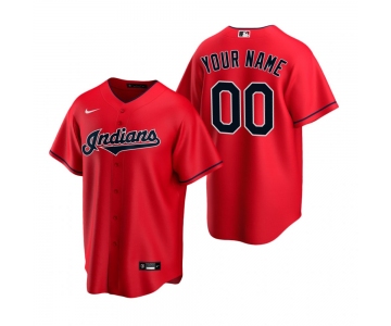 Men's Cleveland Indians Custom Nike Red Stitched MLB Cool Base Jersey