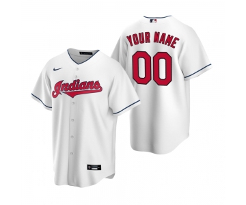 Men's Cleveland Indians Custom Nike White Stitched MLB Cool Base Home Jersey