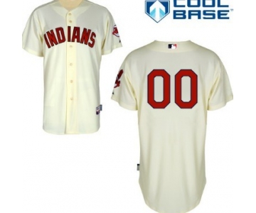 Men's Cleveland Indians Customized Cream Jersey