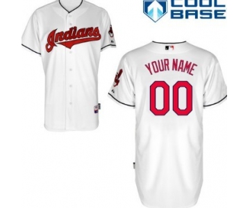 Men's Cleveland Indians Customized White Jersey