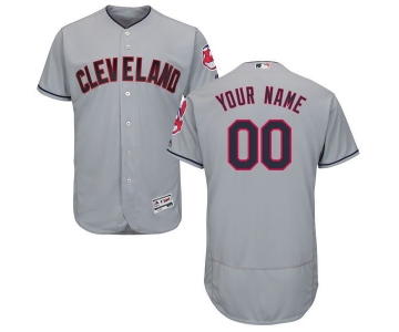 Mens Cleveland Indians Grey Customized Flexbase Majestic MLB Collection Jersey