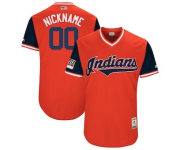 Men's Cleveland Indians Majestic Red 2018 Players' Weekend Authentic Flex Base Custom Jersey