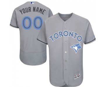 Mens Toronto Blue Jays 2016 Fathers Day Fashion Gray Customized Flexbase Majestic MLB Collection Jersey