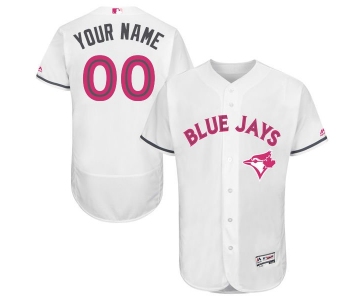Mens Toronto Blue Jays 2016 Mothers Day Fashion White Customized Flexbase Majestic MLB Collection Jersey