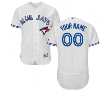Men's Toronto Blue Jays Customized White Home 2016 Flexbase Majestic Collection Baseball Jersey
