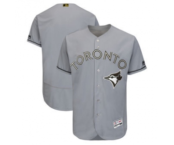 Men's Toronto Blue Jays Majestic Gray 2018 Memorial Day Authentic Collection Flex Base Team Custom Jersey