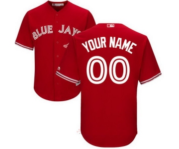 Men's Toronto Blue Jays Scarlet Red Custom Stitched MLB 2017 Majestic Cool Base Jersey