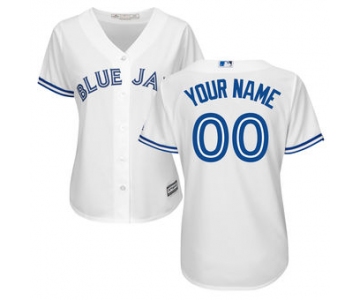 Women's Toronto Blue Jays Majestic White Home Cool Base Custom Jersey