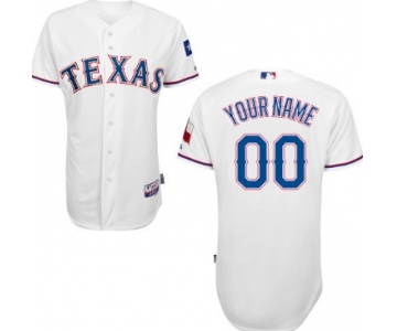 Men's Texas Rangers Customized 2014 White Jersey
