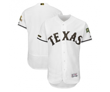 Men's Texas Rangers Majestic White 2018 Memorial Day Authentic Collection Flex Base Team Custom Jersey