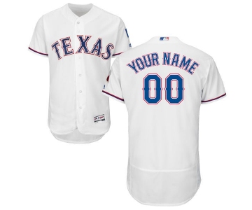 Mens Texas Rangers White Customized Flexbase Majestic MLB Collection Jersey