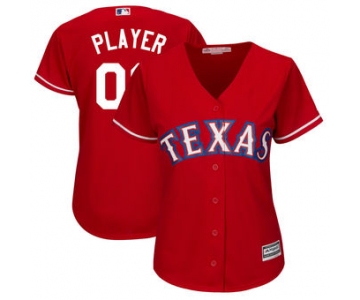 Women's Texas Rangers Majestic Scarlet Alternate Cool Base Custom Jersey
