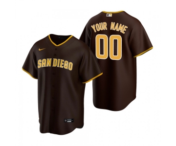 Men's San Diego Padres Custom Nike Brown 2020 Stitched MLB Cool Base Road Jersey