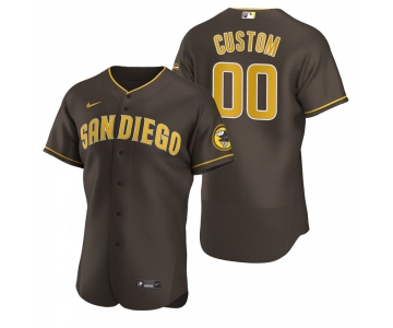 Men's San Diego Padres Custom Nike Brown Stitched MLB Flex Base Jersey