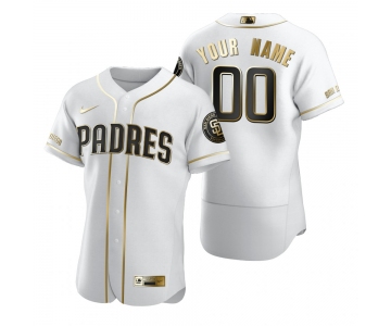 Men's San Diego Padres Custom Nike White Stitched MLB Flex Base Golden Edition Jersey
