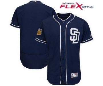 Men's San Diego Padres Majestic Navy Blue 2017 Spring Training Authentic Flex Base Stitched MLB Custom Jersey