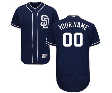 Mens San Diego Padres Navy Blue Customized Flexbase Majestic MLB Collection Jersey