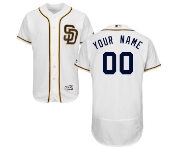 Mens San Diego Padres White Customized Flexbase Majestic MLB Collection Jersey