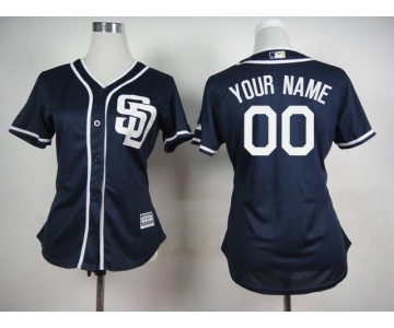 Women's San Diego Padres Dark Blue Cutomized New Cool Base Jersey