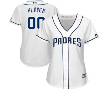Women's San Diego Padres Majestic White Cool Base Custom Baseball Jersey