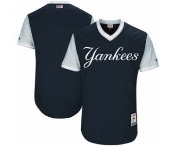 Custom Men's New York Yankees Majestic Navy 2017 Players Weekend Authentic Team Jersey