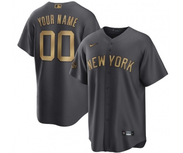 Men's New York Yankees Active Player Custom Charcoal 2022 All-Star Cool Base Stitched Baseball Jersey