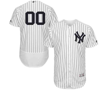 Mens New York Yankees White With Navy Customized Flexbase Majestic MLB Collection Jersey