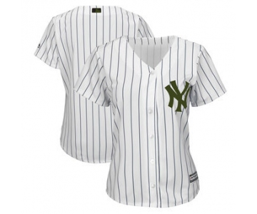 Women's New York Yankees Majestic White 2018 Memorial Day Cool Base Team Custom Jersey