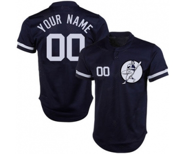 Yankees Blue Men's Customized Cool Base New Design Jersey