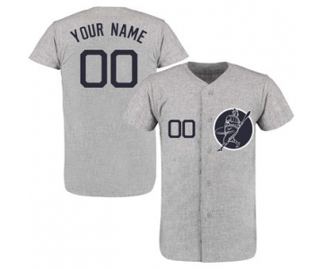 Yankees Gray Men's Customized New Design Jersey