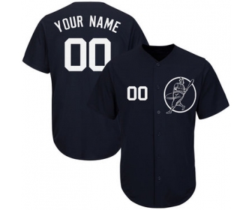 Yankees Navy Men's Customized Cool Base New Design Jersey