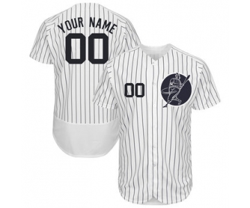 Yankees White Men's Customized Flexbase New Design Jersey