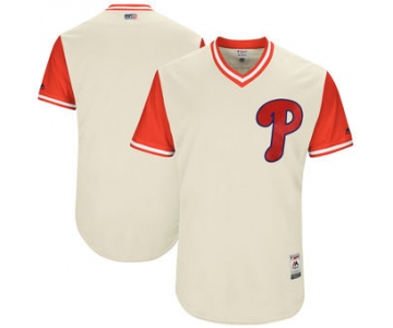 Custom Men's Philadelphia Phillies Majestic Tan 2017 Players Weekend Authentic Team Jersey