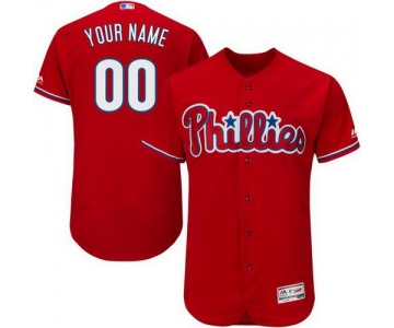 Men's Philadelphia Phillies Customized Red 2016 Flexbase Majestic Collection Baseball Jersey