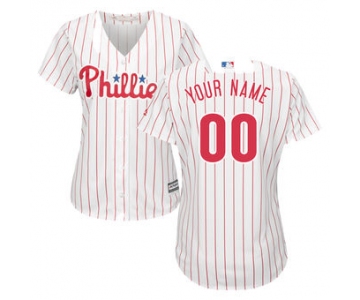 Women's Philadelphia Phillies Majestic White Home Cool Base Custom Jersey