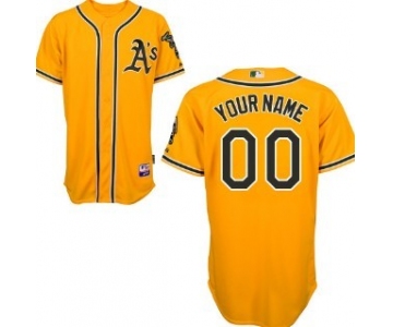 Kids' Oakland Athletics Customized Yellow Jersey