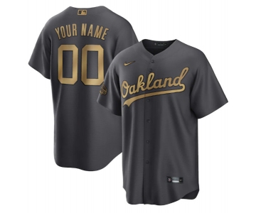 Men's Oakland Athletics Active Player Custom Charcoal 2022 All-Star Cool Base Stitched Baseball Jersey