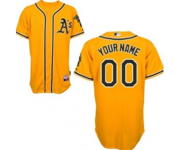 Men's Oakland Athletics Customized Yellow Jersey