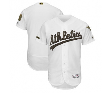 Men's Oakland Athletics Majestic White 2018 Memorial Day Authentic Collection Flex Base Team Custom Jersey