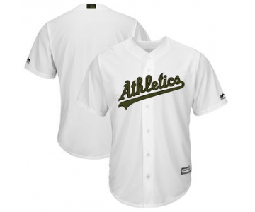 Men's Oakland Athletics Majestic White 2018 Memorial Day Cool Base Team Custom Jersey