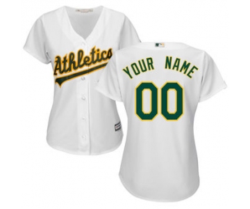 Women's Oakland Athletics Majestic White Home Cool Base Custom Jersey