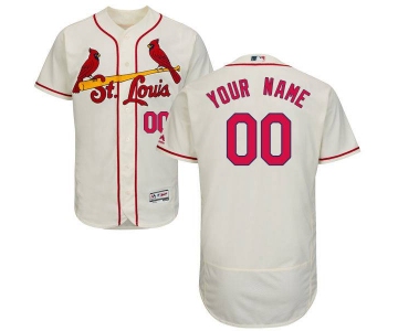 Mens St. Louis Cardinals Cream Customized Flexbase Majestic MLB Collection Jersey
