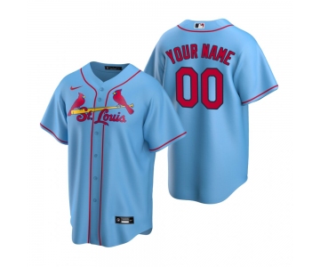 Men's St. Louis Cardinals Custom Nike Light Blue Stitched MLB Cool Base Jersey